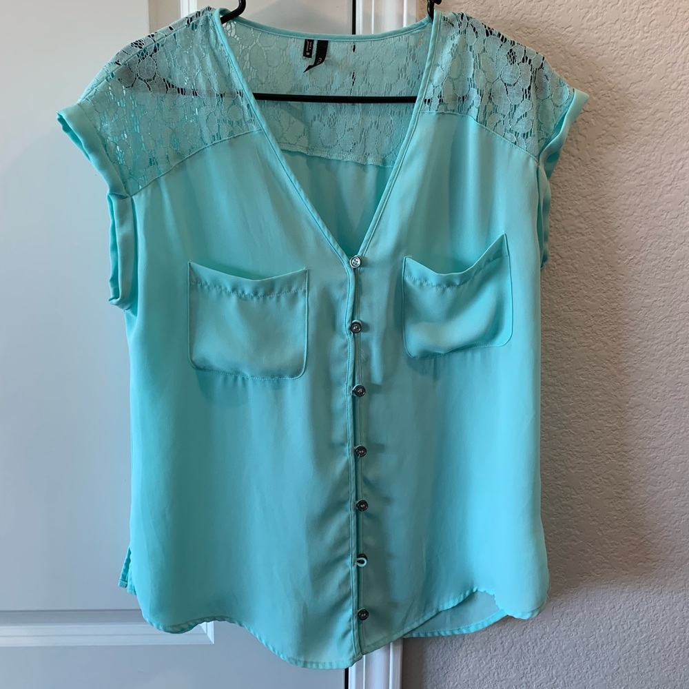 Turquoise blue blouse